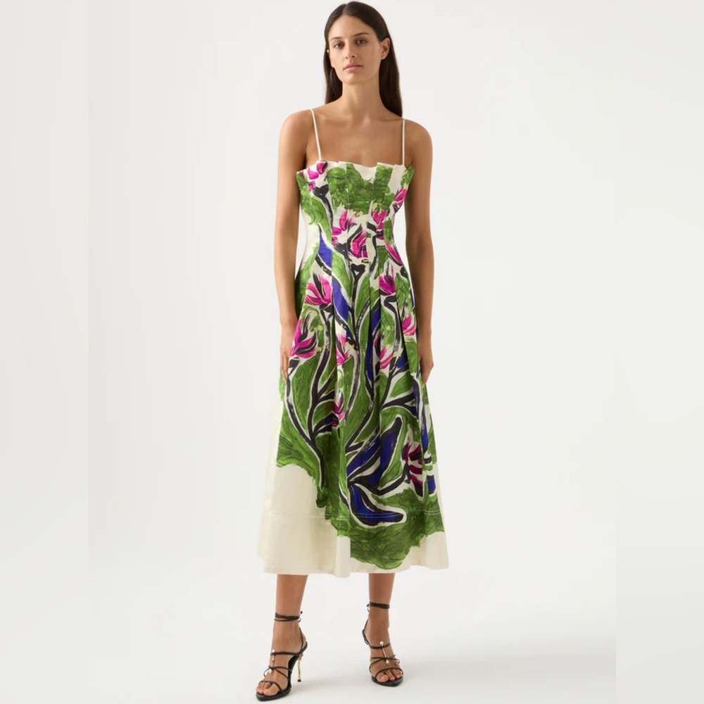 Paradiso Cinched Midi Dress; Aje; Size 0 US, 4 AUS